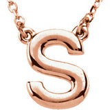 14K Yellow Letter "J" Block Initial 16" Necklace