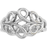 14K White Freeform Ring