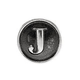 Sterling Silver 10.6mm Letter 
"H" Alpha Cylinder Bead