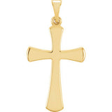 14K White 21x14mm Cross Pendant