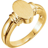 14K Yellow Oval Signet Ring