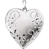 14K White 21.25x20.25mm Heart Locket