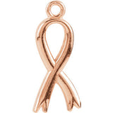 14K White Breast Cancer Awareness Ribbon Charm