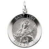 14K Yellow 22mm Round St. Lucy Medal