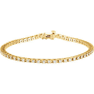 14K White 2 CTW Diamond Line 7.25" Bracelet