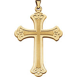 Sterling Silver 26x18mm Fancy Cross Pendant