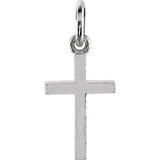 14K Rose Cross Charm