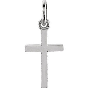 14K Rose Cross Charm