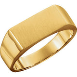 14K Yellow 15x9mm Men's Signet Ring