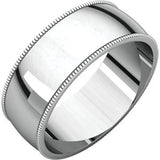 14K White 7mm Milgrain Light Band