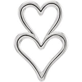 14K White Double Heart Chain Slide