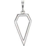 14K White Geometric Pendant