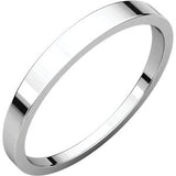 Platinum 3mm Flat Tapered Band