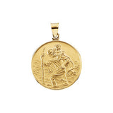 18K Yellow 13mm St. Christopher Medal