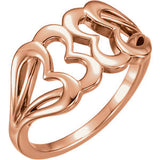 14K Yellow Heart Ring