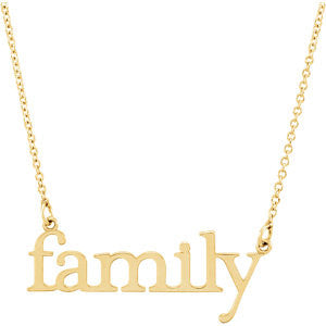 14K Yellow "Family" 17.25" Necklace