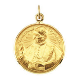 14K Yellow 20.75mm Round Pope John Paul II Medal