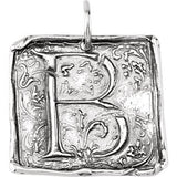 Sterling Silver Initial "C" Vintage-Style Pendant