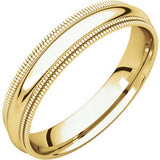 18K Yellow 6mm Double Milgrain Comfort Fit Band