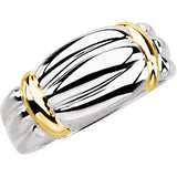 Sterling Silver & 14K Yellow Band