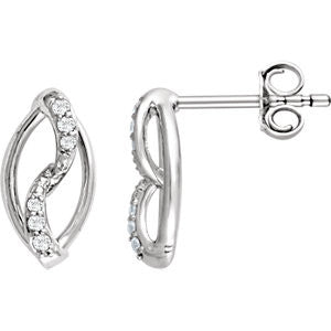 Sterling Silver 1-10 CTW Diamond Earrings