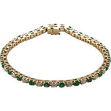 14K Yellow Emerald & 2 3/8 CTW Diamond Bracelet