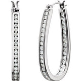 14K Yellow 1-2 CTW Diamond Inside-Outside Hoop Earrings