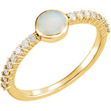 14K White Accented  Ring Mounting