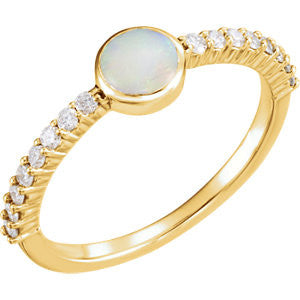 14K White Accented  Ring Mounting