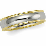 14K White & Yellow 6mm Comfort Fit Band Size 8