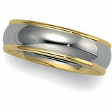 14K White & Yellow 6mm Comfort Fit Band Size 8