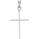 14K White 12x8mm Cross Pendant