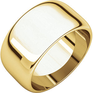 14K Yellow 10mm Half Round Band