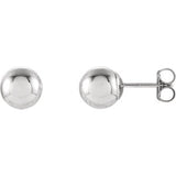 14K White 3mm Ball Earrings with Bright Finish