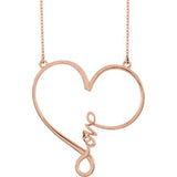 14K White "Love" Heart Infinity-Inspired 18" Necklace