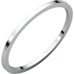 14K White 1mm Flat Wedding Band