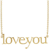 14K White "Love You" 17.5" Necklace