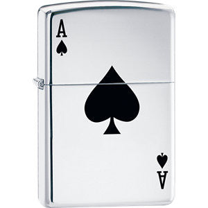 Lucky Ace High Polish Chrome Lighter