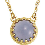 14K Yellow 8mm Round Blue Chalcedony 18" Necklace