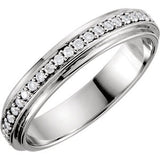 14K White Eternity 1/3CTW Diamond Duo Band Size 11