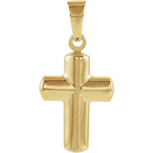 14K Yellow 19x15mm Cross Pendant