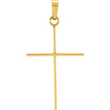 14K White 12x8mm Cross Pendant