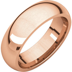 14K Rose 6mm Comfort Fit Band