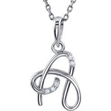 Sterling Silver .03 CTW Diamond Letter "L" Script Initial 18" Necklace