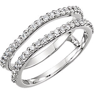 14K White 1-3 CTW Diamond Ring Guard