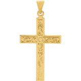 14K Yellow 18x12mm Design Cross Pendant