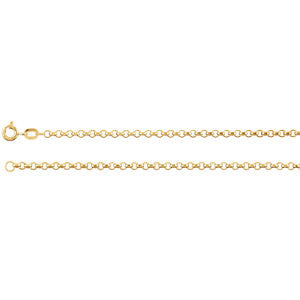 14K Yellow 2mm Rolo 16" Chain