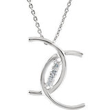 Sterling Silver Cubic Zirconia 4 C's of Purity 18" Necklace