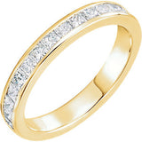 14K White 2mm Square 7-8 CTW Diamond Channel Set Band