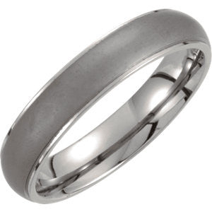 Titanium 5mm Oxidized Center Ridged Band Size 11